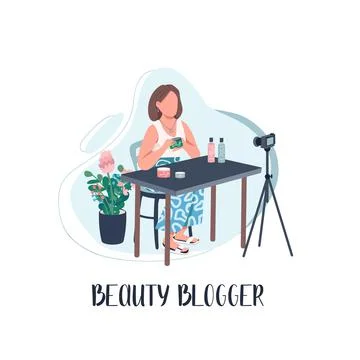 Makeup vlogger social media post mockup Illustrazione stock