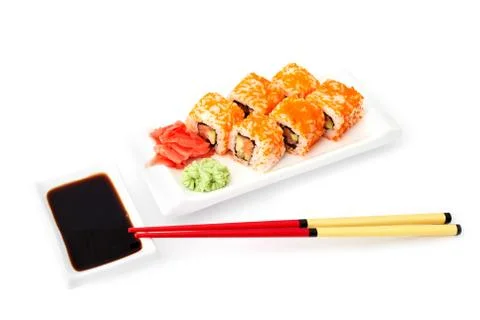 Maki set isolated on black background Stock Photos