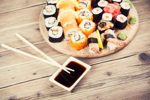 Maki Sushi set Foto stock