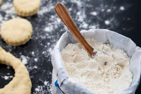 Making and dough for making scones Stock Photos