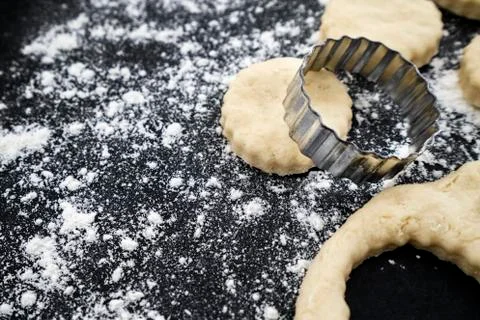 Making and dough for making scones Stock Photos