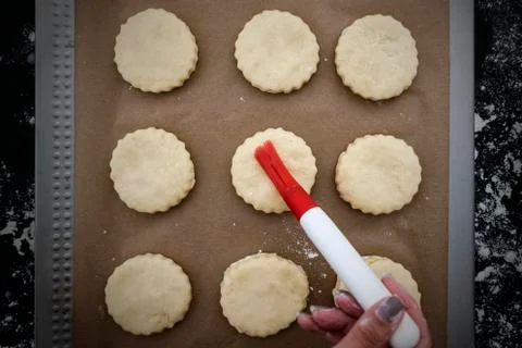 Making and dough for making scones Stock Photos