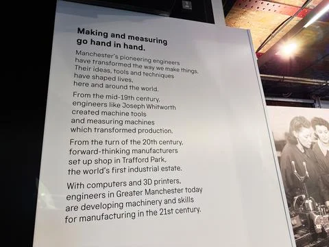 Making and measuring go hand in hand: Manchester UK engineering exhibition .. Stock-Fotos