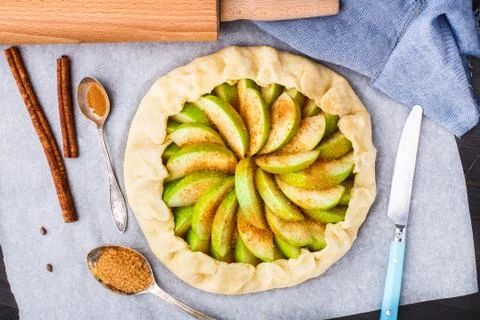 Making apple galette Photos