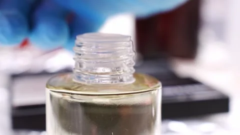 Making aroma diffusers from alcohol and aromatic oils in a step-by-step guide Stock Footage 304500797