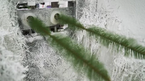 Making artificial Christmas trees. Plastic New Year's Tree Stock Footage 260415753
