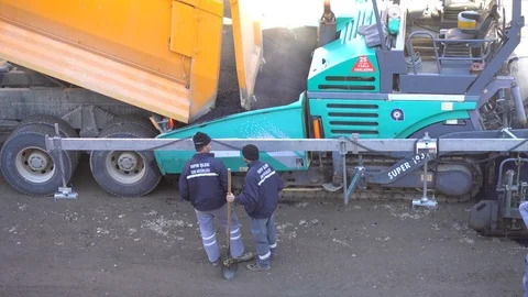 Making Asphalt On The Street Stock Footage 105885698