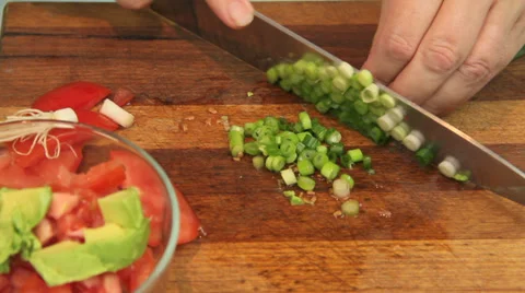 Making Avocado Salsa Stock Footage 32719841