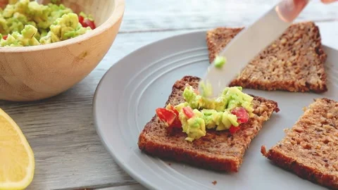 Making avocado toast. Stock Footage 178112772