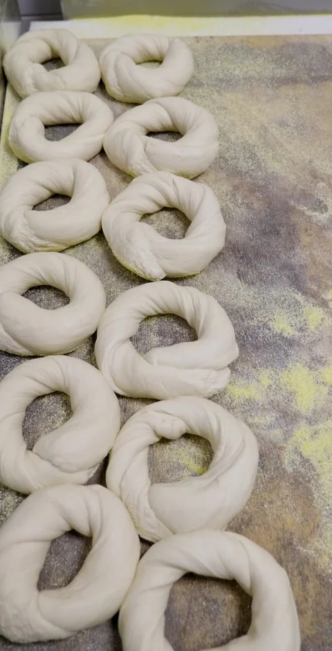 Making Bagels Vertical Clip Stock Footage 138714186