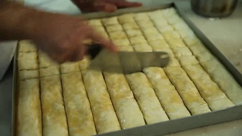 Making of baklava, homemade Vídeo Stock 69202452