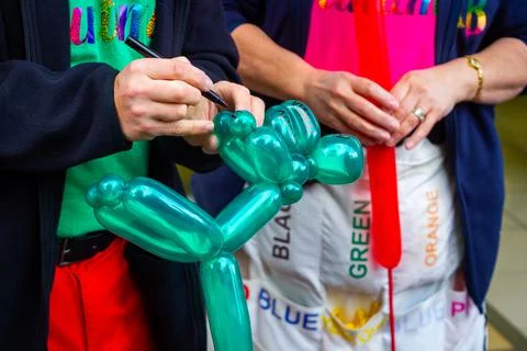 Making balloon animals Stock Photos