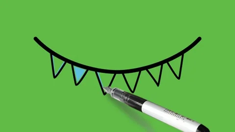 Making banner in triangle in blue colour combination with black outline Vidéo 157601915