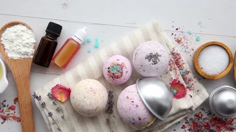 Making bath fizz bombs at home concept. Stock-Footage 150113067