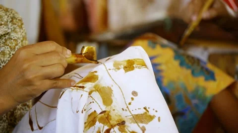 Making batik 3 Stock Footage 7729423