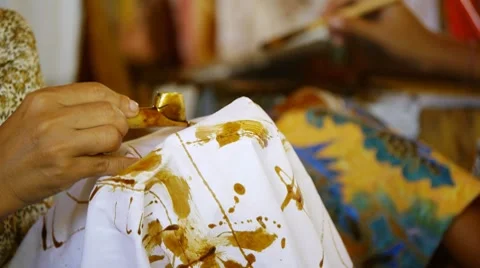 Making batik 4 Stock Footage 7729443