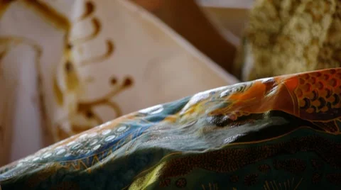 Making batik 5 Stock Footage 7729433