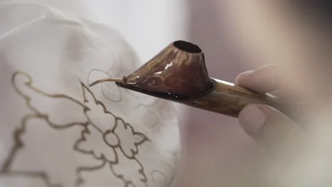 Making Batik Process 2 Stock Footage 242027809