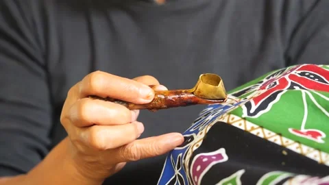 Making batik tulis Solo. Stock Footage 233470571