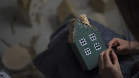Making beautiful handmade decor for New Year and Christmas 스톡 동영상 145231950