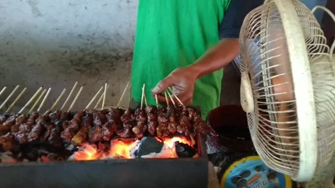 Making Beef Satay Video stock 169597673
