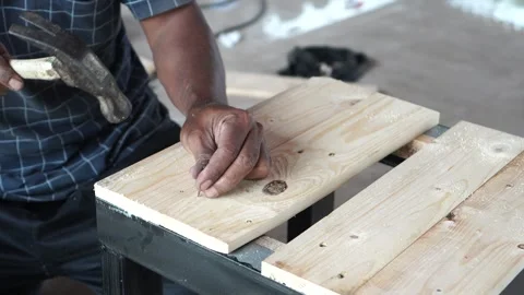 Making benches by carpenters Stock Footage 273071321