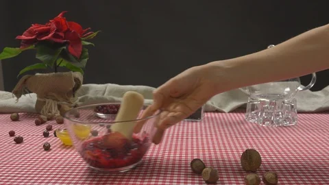 Making Berry Tea Stock Footage 97461416