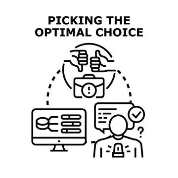 Making the best business decision process Stock Illustration