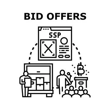 Making bid offers for supply chain logistics and digital commerce Stock Illustration