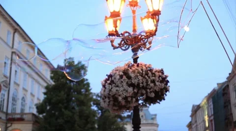 Making big soap bubbles. Without people Stock Footage 61045716