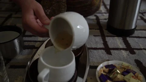 Making black tea the Persian way Stock Footage 145815674