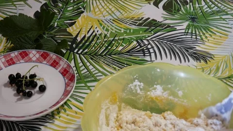 Making blackcurrant cookie dough Stock-Footage 311527869
