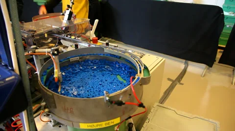 Making blue Lego bricks Stock Footage 35188090