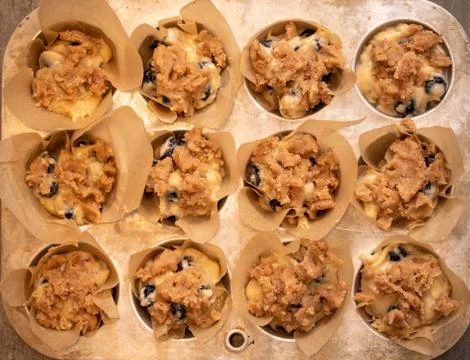 Making blueberry muffins from scratch Stock Photos