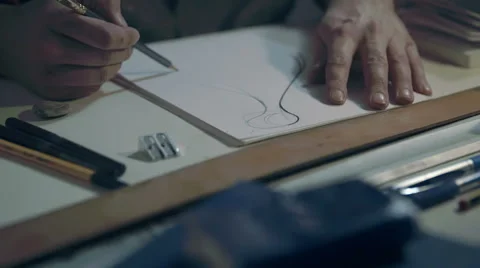 Making a blueprint before getting to work Stock Footage 47792273