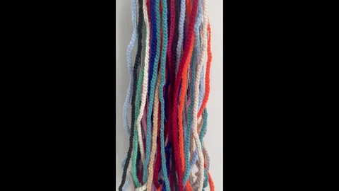 Making Bohemian Thread Dreadlocks: Full DIY Process. Vertical video Stock Footage 326054829
