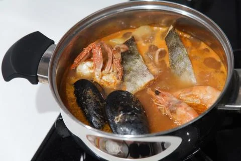 Making bouillabaisse Stock Photos