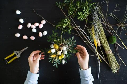 Making a bouquet Stock Photos