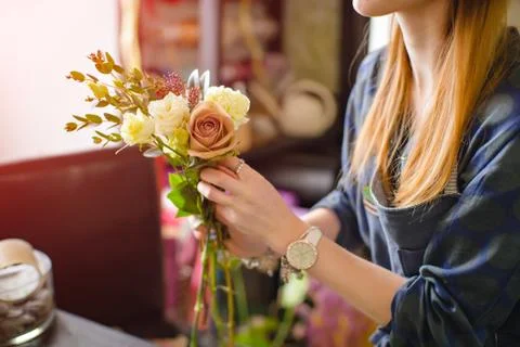 Making a bouquet Stock Photos