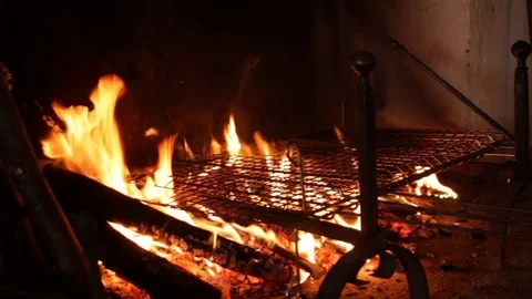 Making brace for grill barbecue Stock Footage 74921895