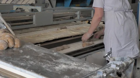 Making bread at the bakery Stock Footage 128578576