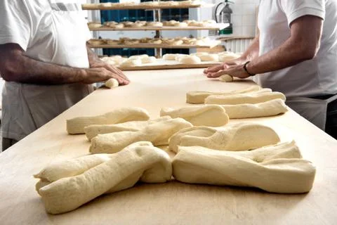 Making bread in bakery Stock Photos