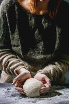 Making bread dough Stock Photos