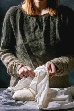 Making bread dough Stock Photos