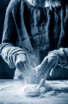 Making bread dough Stock Photos