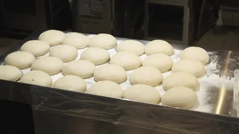 Making bread dough in a restaurant kitchen Stock Footage 247016470