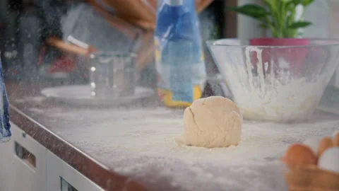Making bread or cookies at home Stock Footage 221604911