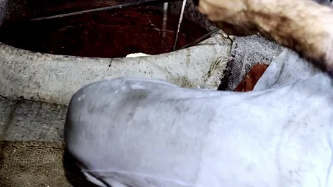 Making of Bread on Traditional Oven Stock Footage 333609025
