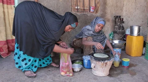 Making Breakfast in Somalia Stock Footage 63478992