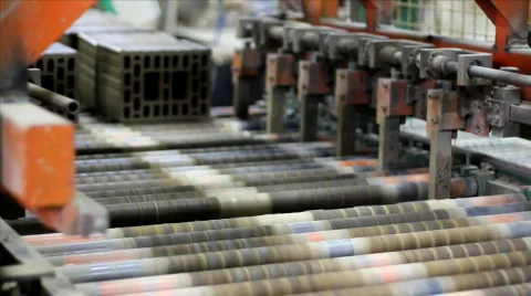 Making bricks and blocks in a factory Stock Footage 852405